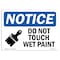 Signmission OSHA Notice, 3.5" Height, Do Not Touch Wet Paint Sign With Symbol, 5" X 3.5", Landscape OS-NS-D-35-L-11390 - alternate 1